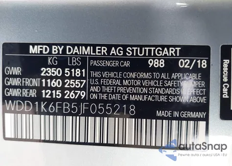 2018 Mercedes-Benz E 400 из США, поврежденный, VIN WDD1K6FB5JF055218